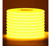 Wisada 220V COB LED tira de neón，5m amarillo，Tira de LED FCOB flexible, impermeable y recortable，Diseño DIY，Ideal para decorar dormitorios, salones, salas de juegos, cocinas y tiendas
