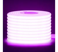 Wisada 220V COB LED tira de neón，5m morado，Tira de LED FCOB flexible, impermeable y recortable，Diseño DIY，Ideal para decorar dormitorios, salones, salas de juegos, cocinas y tiendas