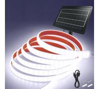 Wisada 24V 7200mAH Tira LED Solar [7M, Blanco 6000-6500K], 240 LEDs/m Tira LED de jardín de silicona solar, flexible e impermeable IP68, 8 modos, iluminación decorativa para el hogar