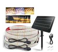 Wisada 24V 7200mAH Tira LED Solar [8M, Blanco 6000-6500K], 240 LEDs/m Tira LED de jardín de silicona solar, flexible e impermeable IP68, 8 modos, iluminación decorativa para el hogar