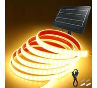 Wisada 24V 7200mAH Tira LED Solar [9M, Blanco cálido 3000-3500K], 240 LEDs/m Tira LED de jardín de silicona solar, flexible e impermeable IP68, 8 modos, iluminación decorativa para el hogar