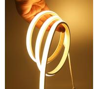 Wisada 24V COB LED tira de neón,IP65 resistente al agua y flexible,14m blanco cálido 3000K,320 LED/m,Diseño DIY,Decoración para el hogar y tiendas - No incluye fuente de alimentación