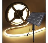 Wisada 24V Solar COB Neon LED Strip, de doble cara brillante 320 LEDs/m IP67 tira de luz impermeable con 1200mah 8-modo de panel solar LED Para el jardín, la decoración de la piscina.