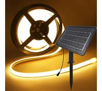 Wisada 24V Solar COB Neon LED Strip, de doble cara brillante 320 LEDs/m IP67 tira de luz impermeable con 1200mah 8-modo de panel solar LED Para el jardín, la decoración de la piscina.