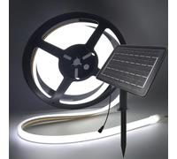 Wisada 24V Solar COB Neon LED Strip, de doble cara brillante 320 LEDs/m IP67 tira de luz impermeable con 1200mah 8-modo de panel solar LED Para el jardín, la decoración de la piscina.