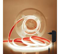 Wisada 24V Tira de LED COB, Alto brillo 288 LED/m, IP67 Impermeable, Tiras LED Cable Luces LED, Cada Corte de 50 cm, Luz de Cuerda Flexible para exterior interior