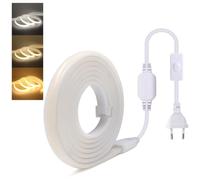 Wisada 288 LEDs/m Tira LED cortable, AC220-240V flexible e impermeable tira LED de neón COB CRI85+ 15M blanco 6000K uniforme sin puntos oscuros decoración para el hogar y tiendas