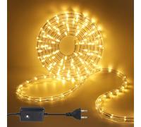 Wisada 2M LED Tubo de Luz, 8 Modalidades，220V Exterior e Interior Tira de Luz Flexible, Blanco Cálido, Para Decoración e Iluminación Halloween, Boda, Fiesta, Navidad