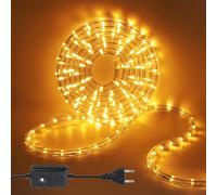 Wisada 3M LED Tubo de Luz, 8 Modalidades，220V Exterior e Interior Tira de Luz Flexible, Amarillo, para Decoración e Iluminación Halloween, Boda, Fiesta, Navidad