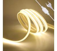 Wisada 4m blanco natural 4000K tira de luces LED COB recortable, AC220V, flexible e impermeable, diseño DIY, para dormitorios, salones, salas de juegos, cocinas, fiestas y decoración de tiendas