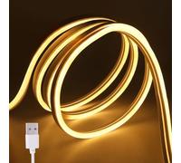 Wisada 5V Flexible Tira de LED COB USB Silicona de neón LED 1m,2835 Tira de LED, IP65 impermeable Tiras de Neón la cuerda de luz para interiores y exteriores Dormitorio Iluminación uso Decoración