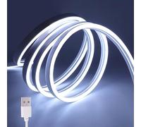 Wisada 5V Flexible Tira de LED COB USB Silicona de neón LED 2m, 2835 Tira de LED, IP65 impermeable Tiras de Neón la cuerda de luz para interiores y exteriores Dormitorio Iluminación uso Decoración
