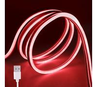Wisada 5V Flexible Tira de LED COB USB Silicona de neón LED 2m, 2835 Tira de LED, IP65 impermeable Tiras de Neón la cuerda de luz para interiores y exteriores Dormitorio Iluminación uso Decoración