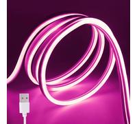 Wisada 5V Flexible Tira de LED COB USB Silicona de neón LED 5m,2835 Tira de LED, IP65 impermeable Tiras de Neón la cuerda de luz para interiores y exteriores Dormitorio Iluminación uso Decoración