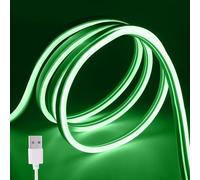Wisada 5V Flexible Tira de LED COB USB Silicona de neón LED 5m,2835 Tira de LED, IP65 impermeable Tiras de Neón la cuerda de luz para interiores y exteriores Dormitorio Iluminación uso Decoración