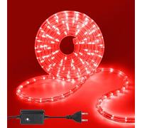 Wisada 6M LED Tubo de Luz, 8 Modalidades，220V Exterior e Interior Tira de Luz Flexible, Rojo, Para Decoración e Iluminación Halloween, Boda, Fiesta, Navidad