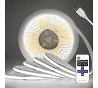 Wisada COB USB 5V LED Ribbon, 8MM 320 Leds/m Dimmable LED light strip with 11 monochrome RF buttons for lockers, changing rooms, collection rooms, home lighting