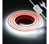 Wisada Regulable Tira de LED 220V COB,288 LED/m Alto brillo Tira de LED Tener Pegamento de doble cara COB IP67 Impermeable Strip Light para Dormitorio,Fiesta de Navidad, Bar (Blanco, 1m)