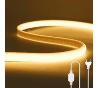 Wisada - Tira de LED COB [12M, Blanco Cálido 3000-3500K], 220V Cortable Impermeable Flexible FCOB LED Neón CRI90+, Decoración Dormitorio Cocina Hogar Tienda