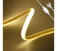 Wisada - Tira de luz LED COB [9M, Blanco Natural 4000-4500K], 220V Cortable Impermeable Flexible FCOB LED Neón CRI90+, Decoración Dormitorio Cocina Tienda Hogar