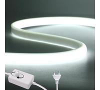 Wisada Tira LED COB regulable [15M, Blanco 6000-6500K],AC220-240V,recortable,flexible impermeable IP65,tira de neón FCOB LED CRI90+,para dormitorio,cocina,hogar y decoración de tiendas
