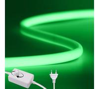 Wisada Tira LED COB regulable [1M, Verde], AC220-240V, recortable, flexible impermeable IP65, tira de neón FCOB LED CRI90+, para dormitorio, cocina, hogar y decoración de tiendas