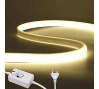 Wisada Tira LED COB regulable [4M, Blanco natural 4000-4500K],AC220-240V,recortable,flexible impermeable IP65,tira de neón FCOB LED CRI90+,para dormitorio,cocina,hogar y decoración de tiendas