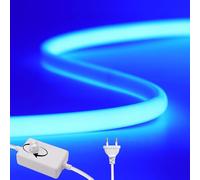 Wisada Tira LED COB regulable [6M, Azul], AC220-240V, recortable, flexible impermeable IP65, tira de neón FCOB LED CRI90+, para dormitorio, cocina, hogar y decoración de tiendas