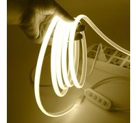 Wisada Tira LED de neón COB 220V regulable y con temporizador [25M, Blanco natural 4000-4500K], resistente al agua IP65 flexible, 288 LEDs/M tira LED FCOB cortable CRI85+, decoración para el hogar