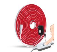 Wisada Tira LED Regulable [0.5M, Rojo]，IP65 Estanco Flexible，Tira de neón LED 12V recortable CRI85+，Decoración navideña para casa/tienda
