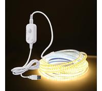 Wisada USB 5V COB tira de LED, 320 LED/m 3 mm regulable tira de luz LED con sensor de cuerpo controlador USB para fondo de TV, espejo, escaleras, dormitorio, cocina