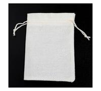 Wisafory 10 bolsas de yute, bolsas de lino, pequeñas bolsas de regalo con cordón, multicolores, bolsas de regalo, para bodas, fiestas, Navidad, manualidades, color blanco, 9 x 12 cm