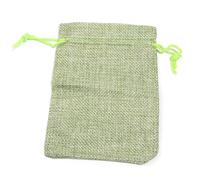 Wisafory 10 bolsas de yute, bolsas de lino, pequeñas bolsas de regalo con cordón, multicolores, bolsas de regalo, para bodas, fiestas, Navidad, manualidades, color verde claro, 9 x 12 cm