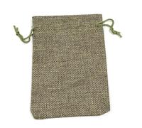 Wisafory 10 bolsas de yute, bolsas de lino, pequeñas bolsas de regalo con cordón, multicolores, bolsas de regalo, para bodas, fiestas, Navidad, manualidades, color verde militar, 10 x 14 cm