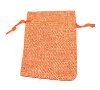 Wisafory 10 bolsas de yute, bolsas de lino, pequeñas bolsas de regalo con cordón, multicolores, bolsas de regalo, para bodas, fiestas, Navidad, manualidades, color naranja, 9 x 12 cm