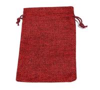 Wisafory 10 bolsas de yute pequeñas con cordón, bolsas de tela multicolor, para bodas, fiestas, Navidad, manualidades, color burdeos, 13 x 18 cm