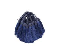 Wisafory 30 borlas sedosas borlas colgantes hechos a mano borlas suaves accesorios decorativos para marcapáginas, fabricación de joyas, recuerdos, pendientes, manualidades, 13 cm, azul marino