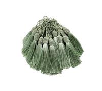 Wisafory 30 borlas sedosas borlas colgantes hechos a mano suaves borlas accesorios decorativos para marcapáginas, fabricación de joyas, recuerdos, pendientes, manualidades, 13 cm, verde claro