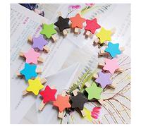 Wisafory 50 pinzas de madera Con Forma de Estrella, pinzas decorativas para manualidades, pinzas decorativas, pinzas de Madera, mini pinzas de Madera, decoración para manualidades, fotos, fiestas,