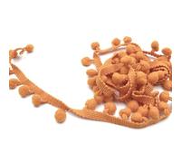 Wisafory Cinta decorativa de pompón de 20 yardas, cinta de pompones, cinta de flecos, para coser, borlas, flecos, borlas, ribetes para manualidades, ropa, decoración, naranja y amarillo