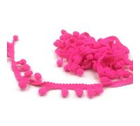 Wisafory Cinta decorativa de pompón de 5 yardas, cinta de pompones, cinta de flecos para coser, borlas, flecos, flecos, borlas, ribetes para manualidades, ropa, decoración, rojo rosado
