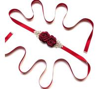 Wisafory Cinturón de boda para mujer, flores con diamantes de imitación, cinturón de novia, faja, cinturón de satén, joyas, cintura nupcial, cinturón de cintura para boda, novia, baby shower,
