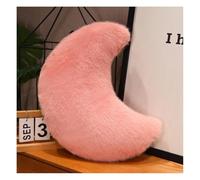 Wisafory Cojín de peluche para niños, diseño de estrella, luna, corazón, mullido, suave, cojín cervical, cojín decorativo para habitación infantil, dormitorio, decoración, regalos, luna rosa, 45 cm