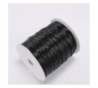 Wisafory Cordón de cera, cordón de piel, cuerda de cuero, correa de cuero, para manualidades, fabricación de joyas, pulseras, manualidades, decoración, proyectos de bricolaje, costura, color negro,