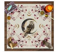 Wisafory Mantel de cartas del tarot, luna, fases, flores, altar, espiritual, altar, tarot, brujería, astrología, mantel cuadrado, tapiz celestial, estilo 11, 75 x 75 cm