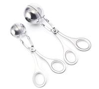 Wisafory Moldeador de albóndigas, cucharas antiadherentes, para hacer albóndigas, molde casero para hacer albóndigas para cake pop, helado, fruta, masa de galletas, melón grande + pequeño
