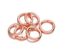 Wisafory Mosquetón de metal con diferentes tamaños, mosquetón redondo, aleación de zinc, llavero para manualidades, llavero, bolso, joyas, correa de hombro oro rosa, 35 mm x 5 unidades