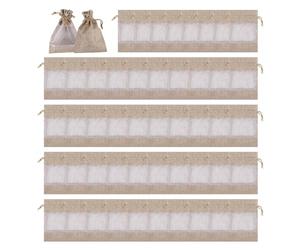 Wisboey 50 Piezas bolsitas de tela pequeñas,10 x 15 cm,bolsas de regalo de organza,Bolsa con cordón,Bolsa patchwork de organza para bodas, joyas, celebraciones de fiestas, Navidad