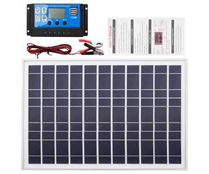 Wisboey Cargador de Bater¨ªA Panel Solar de 30W 12V + Controlador 40A para RV Coche Casa Camping
