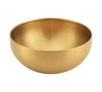 Wisboey de Ensalada de Acero Inoxidable de Gran Capacidad Recipiente de Comida de Cocina Coreano TazóN de Ramen de Fideos de Arroz de Sopa, Dorado, 15X7 CM